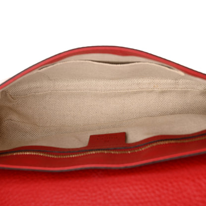 Gucci Pebbled Calfskin Medium Soho Flap Crossbody Vibrant Red 5 of 11