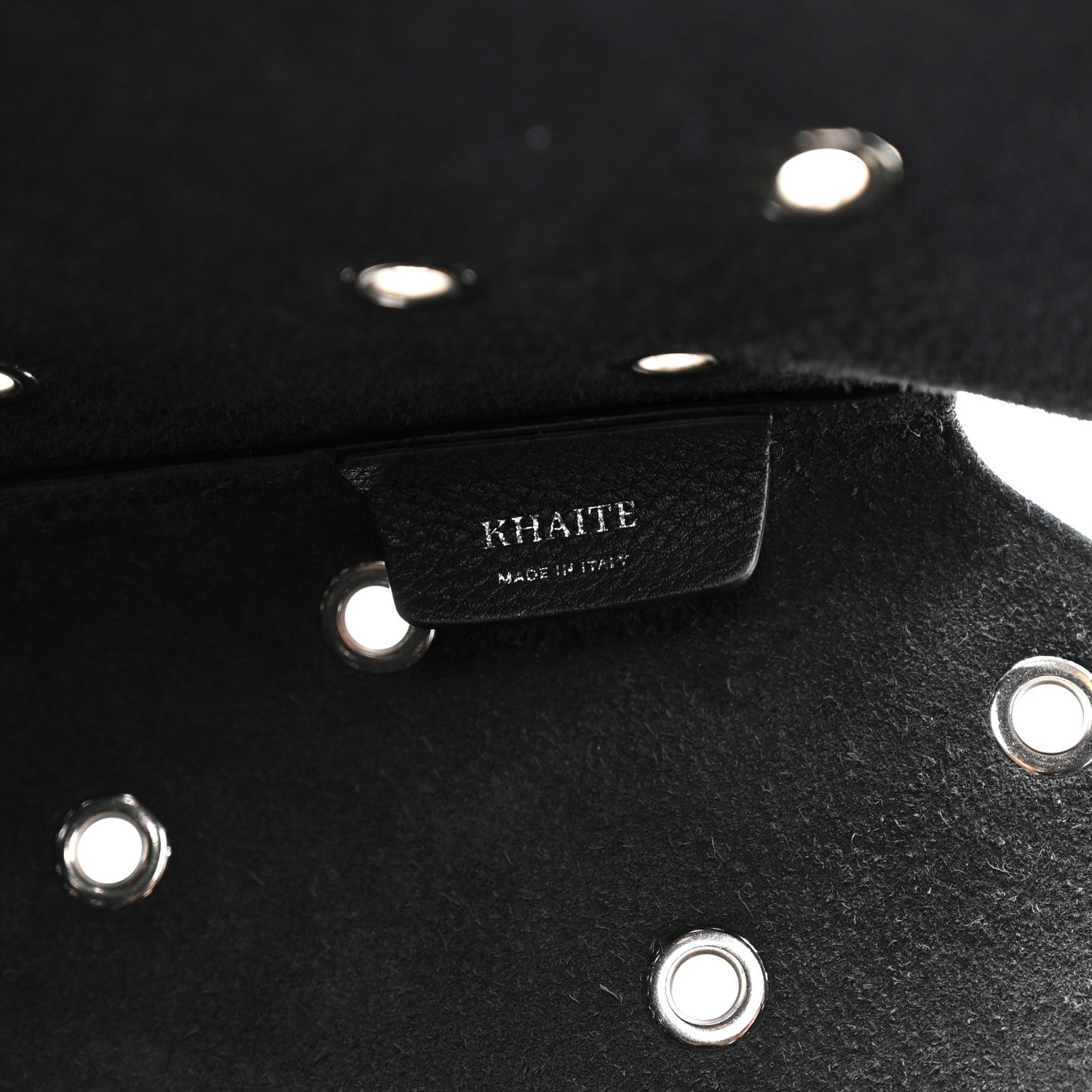 Khaite Pebbled Calfskin Grommet Lotus Tote Black 6 of 9