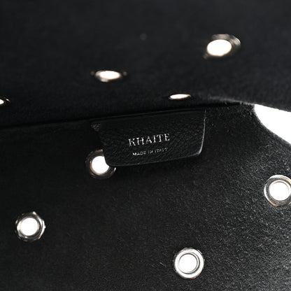 Khaite Pebbled Calfskin Grommet Lotus Tote Black 6 of 9