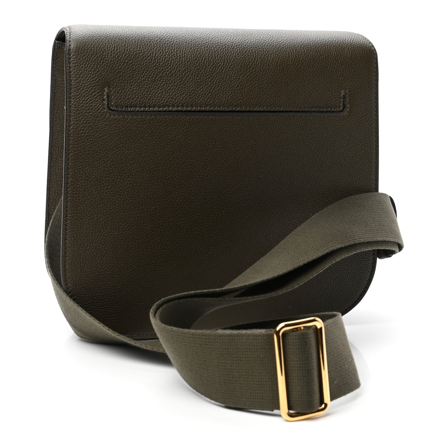 Calfskin Large T Clasp Tara Crossbody Bag Military Green