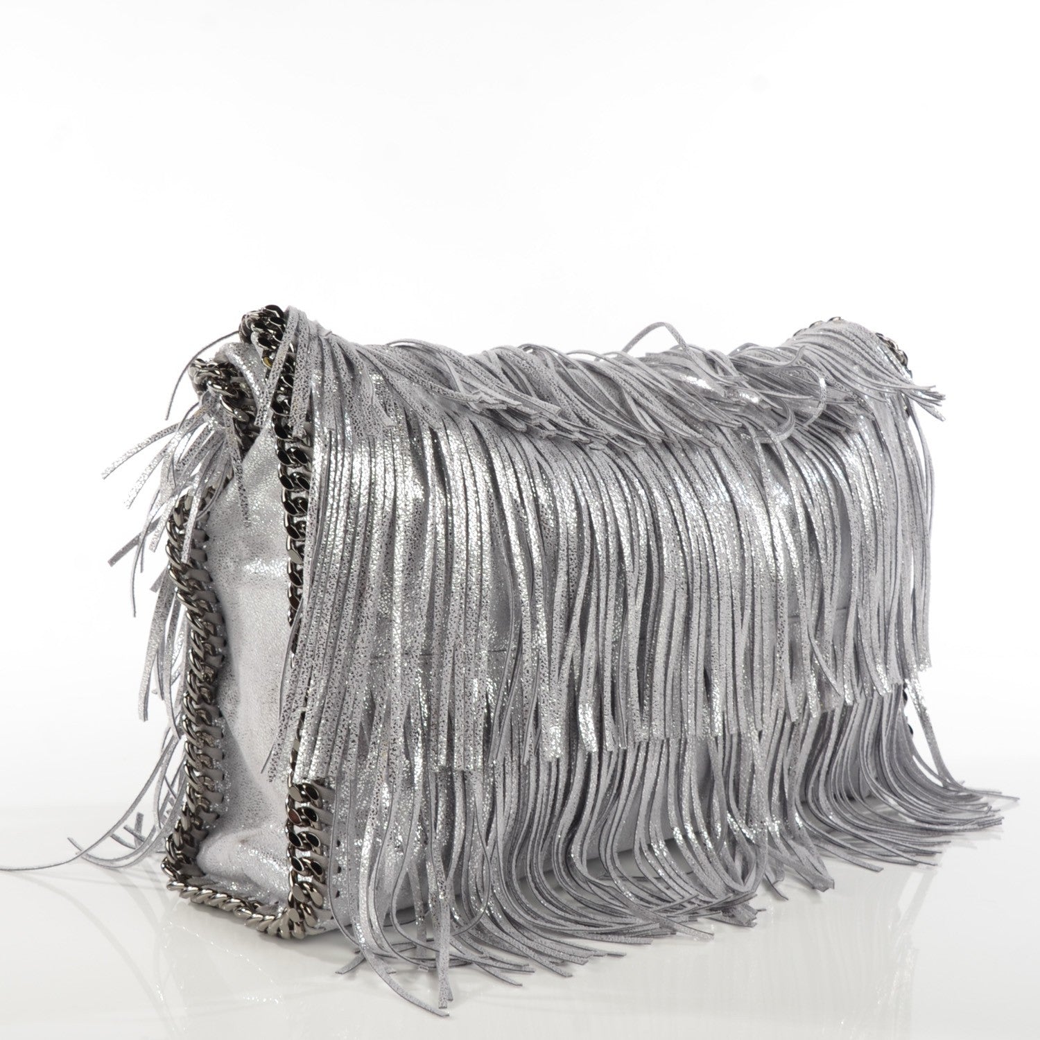 Stella McCartney Eco Suede Fringe Falabella Tote Platinum 3 of 8