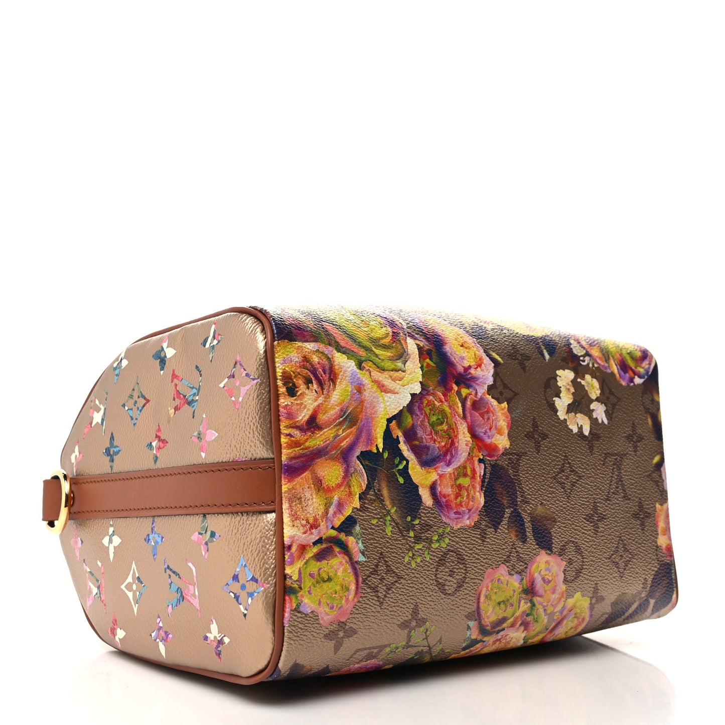 Metallic Monogram LV Garden Speedy Bandouliere 25 Gold