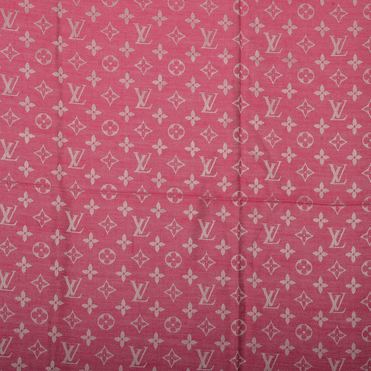 Louis Vuitton Wool Silk Monogram Denim Shawl Pivoine 1 of 5