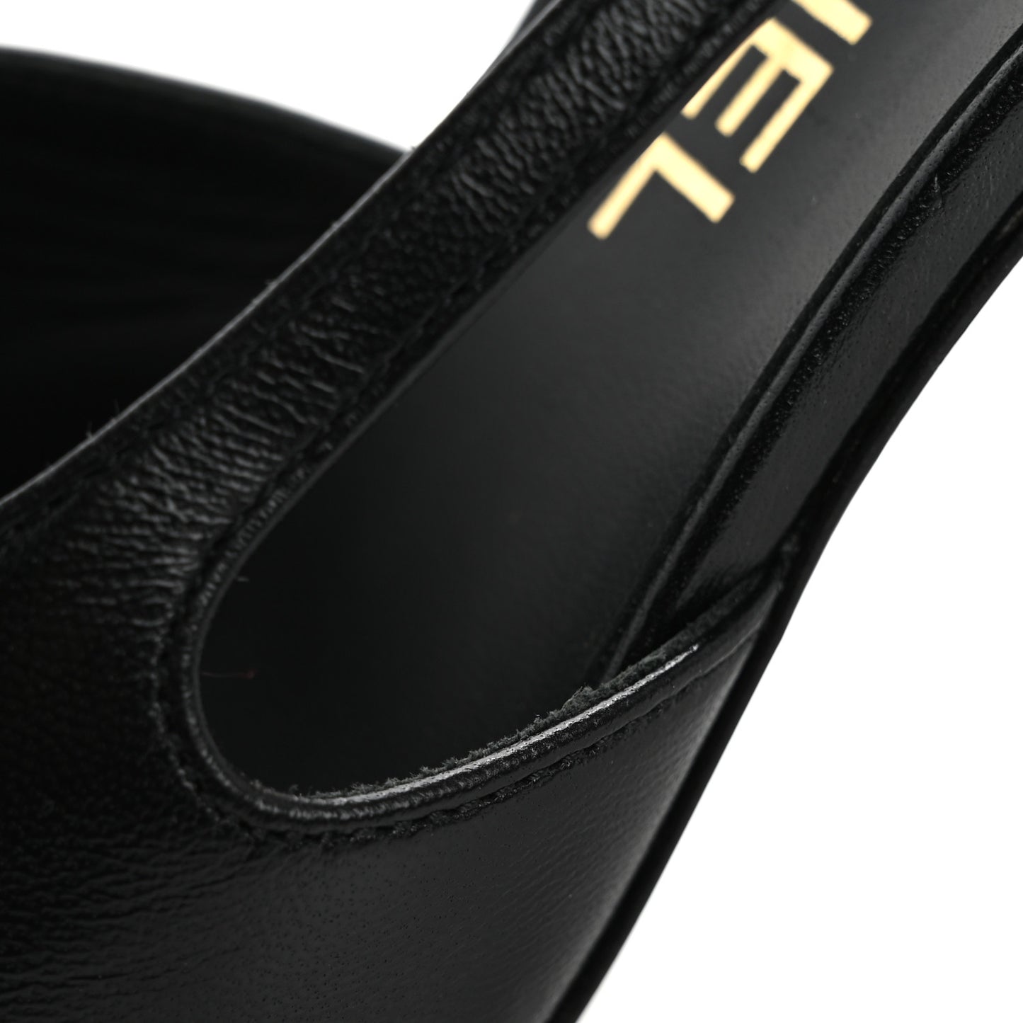 Lambskin Grosgrain Cap Toe CC Slingback Pumps 36 Black