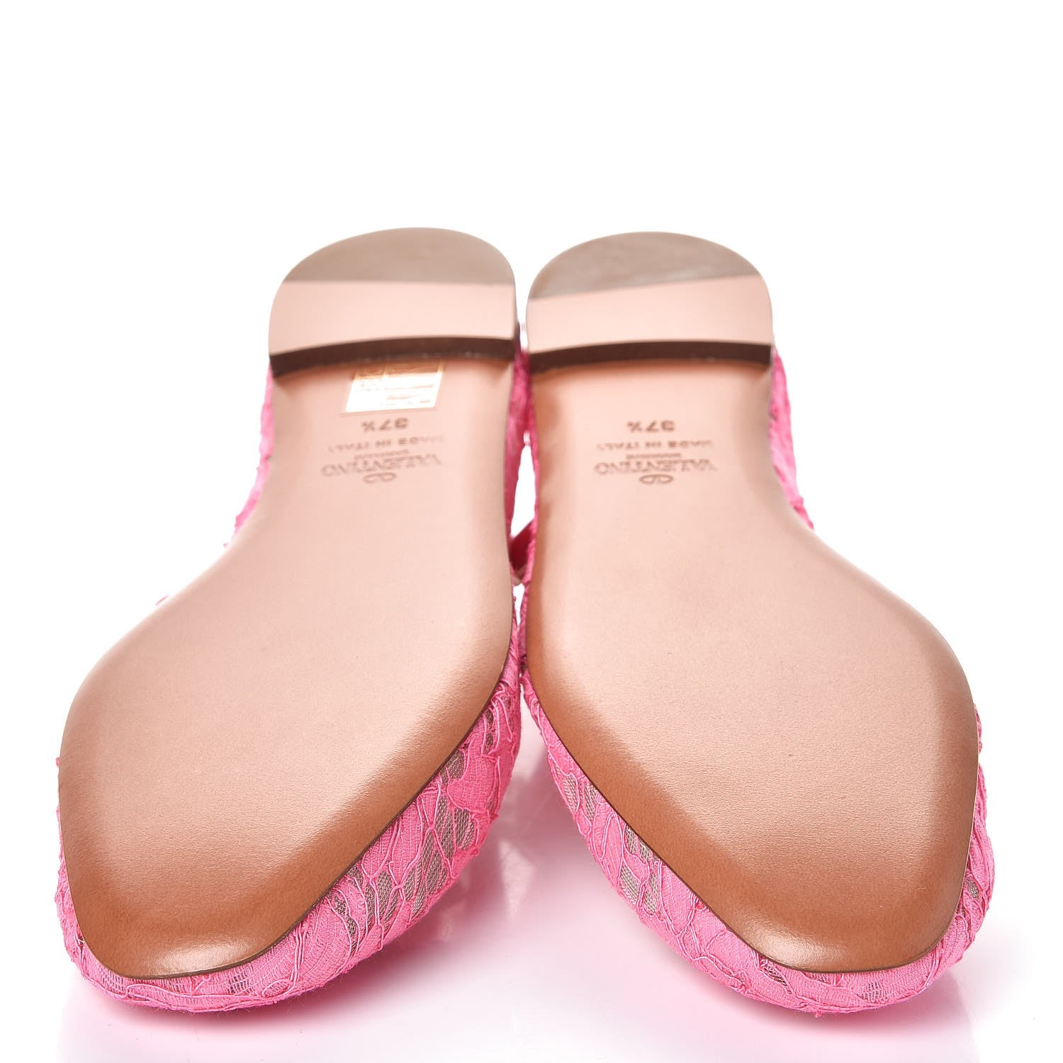 Valentino Garavani Lace Ankle Strap Ballerina Flats 37.5 Framboise 5 of 9