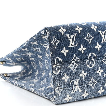 Louis Vuitton Monogram Jacquard Denim Onthego MM Bleu 8 of 10