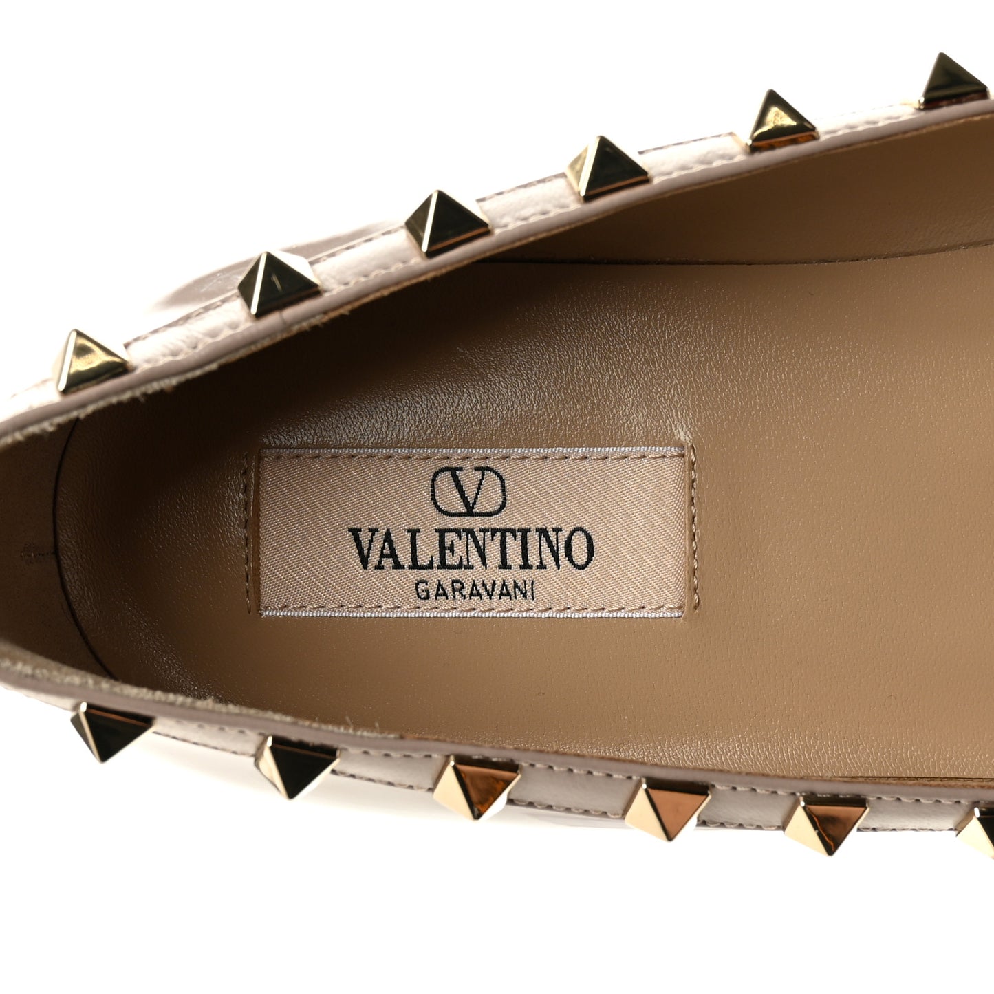 Patent Rockstud Ballerina Flats 40 Poudre