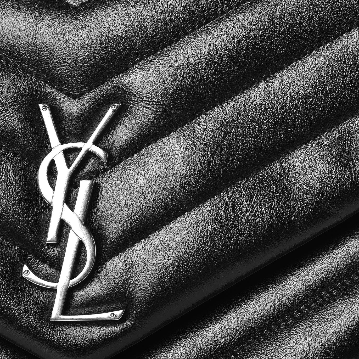 Saint Laurent Calfskin Y Quilted Monogram Medium Loulou Chain Satchel Black 7 of 7