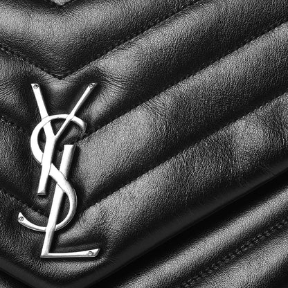 Saint Laurent Calfskin Y Quilted Monogram Medium Loulou Chain Satchel Black 7 of 7