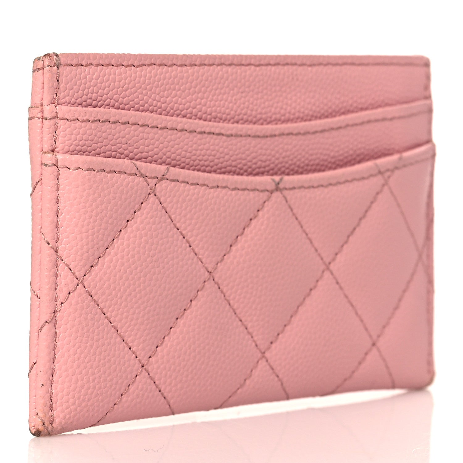 Chanel Caviar Quilted Card Holder Pink 3 of 14