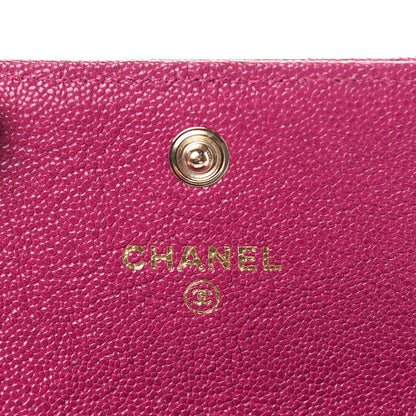 Chanel Caviar Quilted Boy Card Holder Wallet Fuchsia 6 of 9