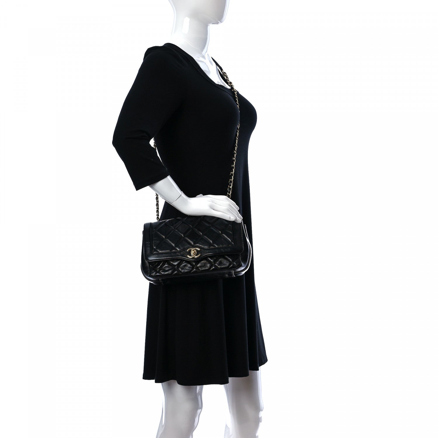 Chanel Crumpled Glazed Lambskin Quilted Small Flap Black 2 of 12