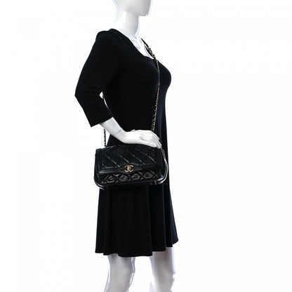 Chanel Crumpled Glazed Lambskin Quilted Small Flap Black 2 of 12