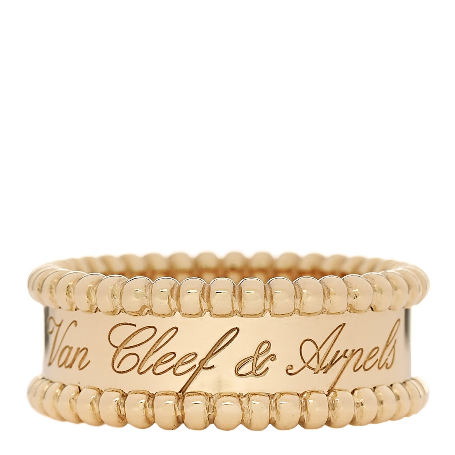 Van Cleef & Arpels 18K Yellow Gold Perlee Signature Ring 54 6.75 1 of 5