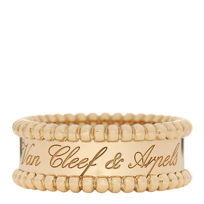 Van Cleef & Arpels 18K Yellow Gold Perlee Signature Ring 54 6.75 1 of 5