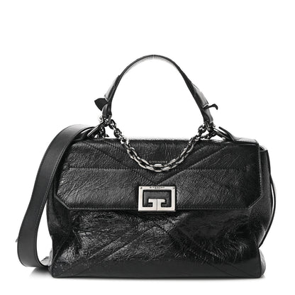 Givenchy Creased Patent Calfskin Medium ID Flap Black 1 of 9