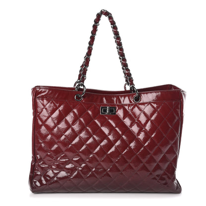 Chanel Patent Caviar Diamond Quilted Large Shine Reissue Tote Red 1 of 12