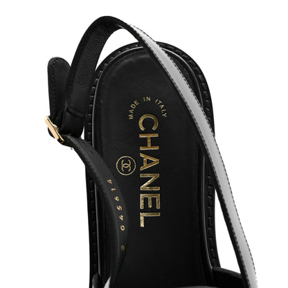 Chanel Calfskin Crystal Slingback Loafers 39 Black 7 of 10