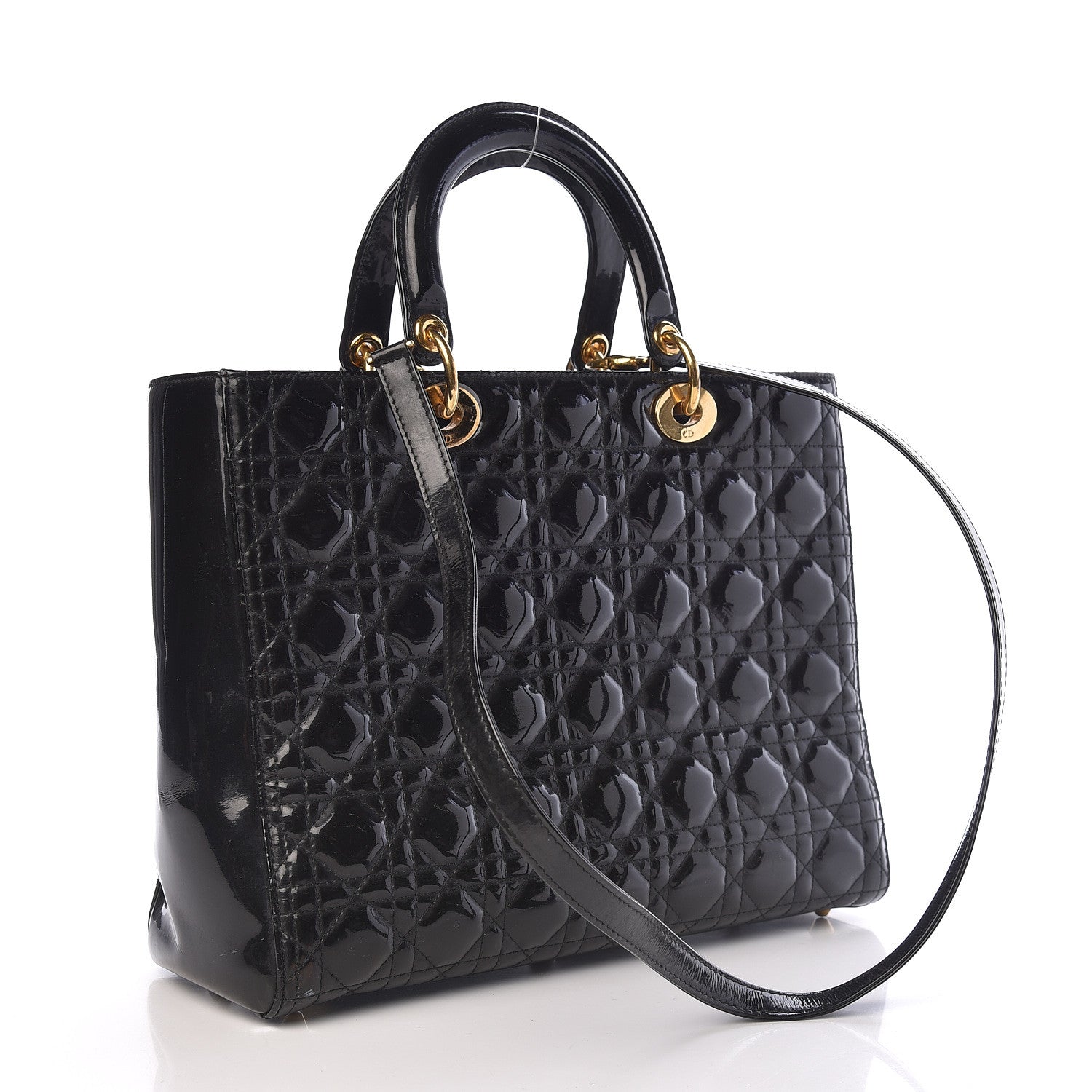 Christian Dior Patent Cannage Large Lady Dior Black 3 of 15