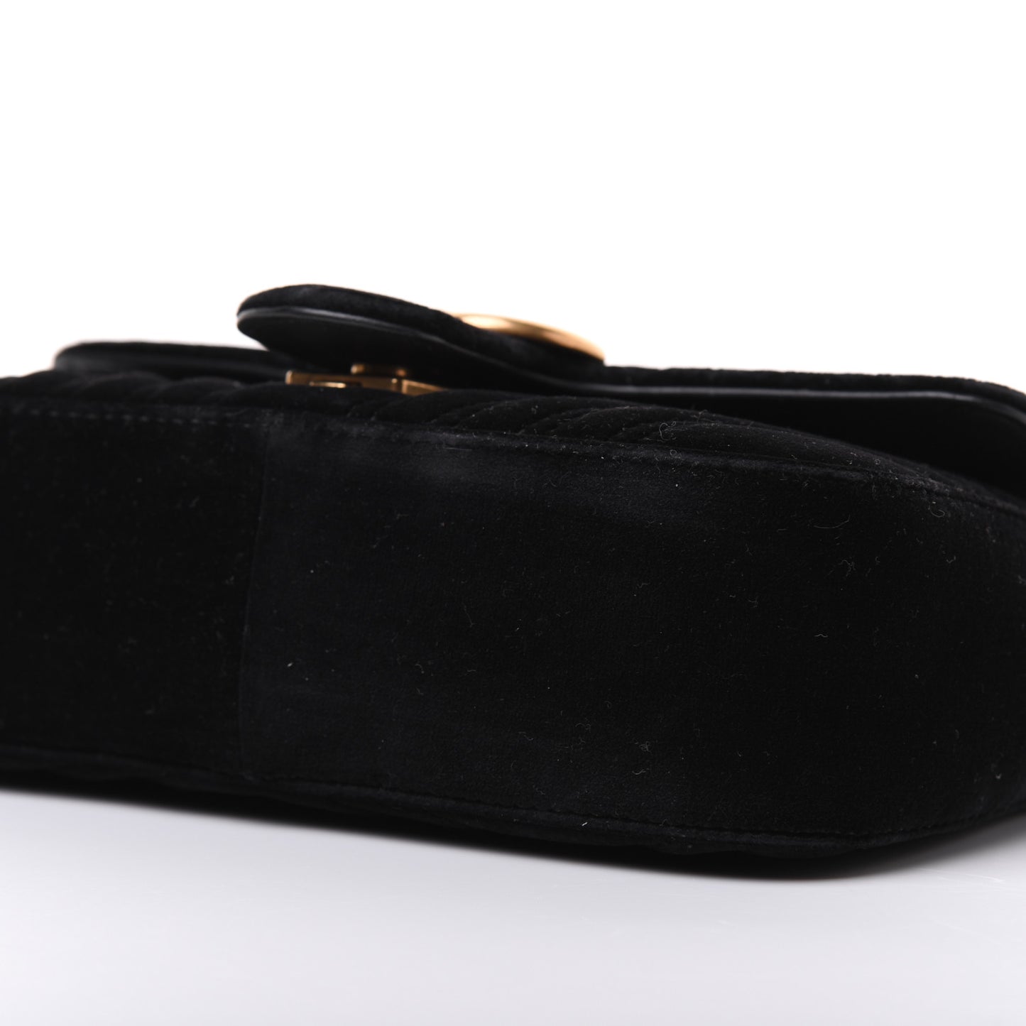 Velvet Matelasse Mini GG Marmont Shoulder Bag Black