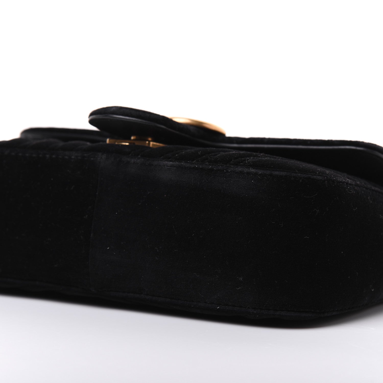 Gucci Velvet Matelasse Mini GG Marmont Shoulder Bag Black 7 of 18