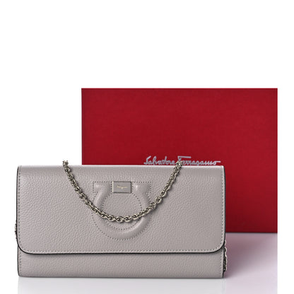 Salvatore Ferragamo Calfskin City Wallet On Chain Rhinoceros 9 of 9