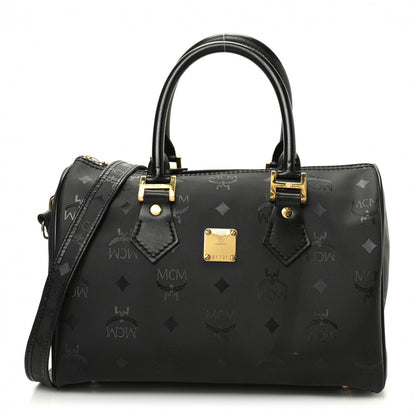 MCM Nylon Monogram Boston Bag Black 1 of 9