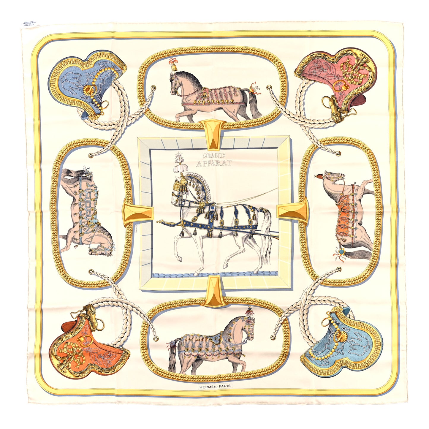 Silk Grand Apparat Forever Scarf 90 Creme Gold Multicolore