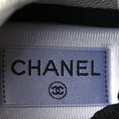 Chanel Fabric Laminated Calfskin Stretch CC Womens Sneakers 37 Khaki Silver Dark Purple 8 of 10
