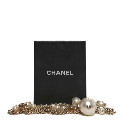 Chanel Pearl Crystal Chain Belt Gold White 5 of 5