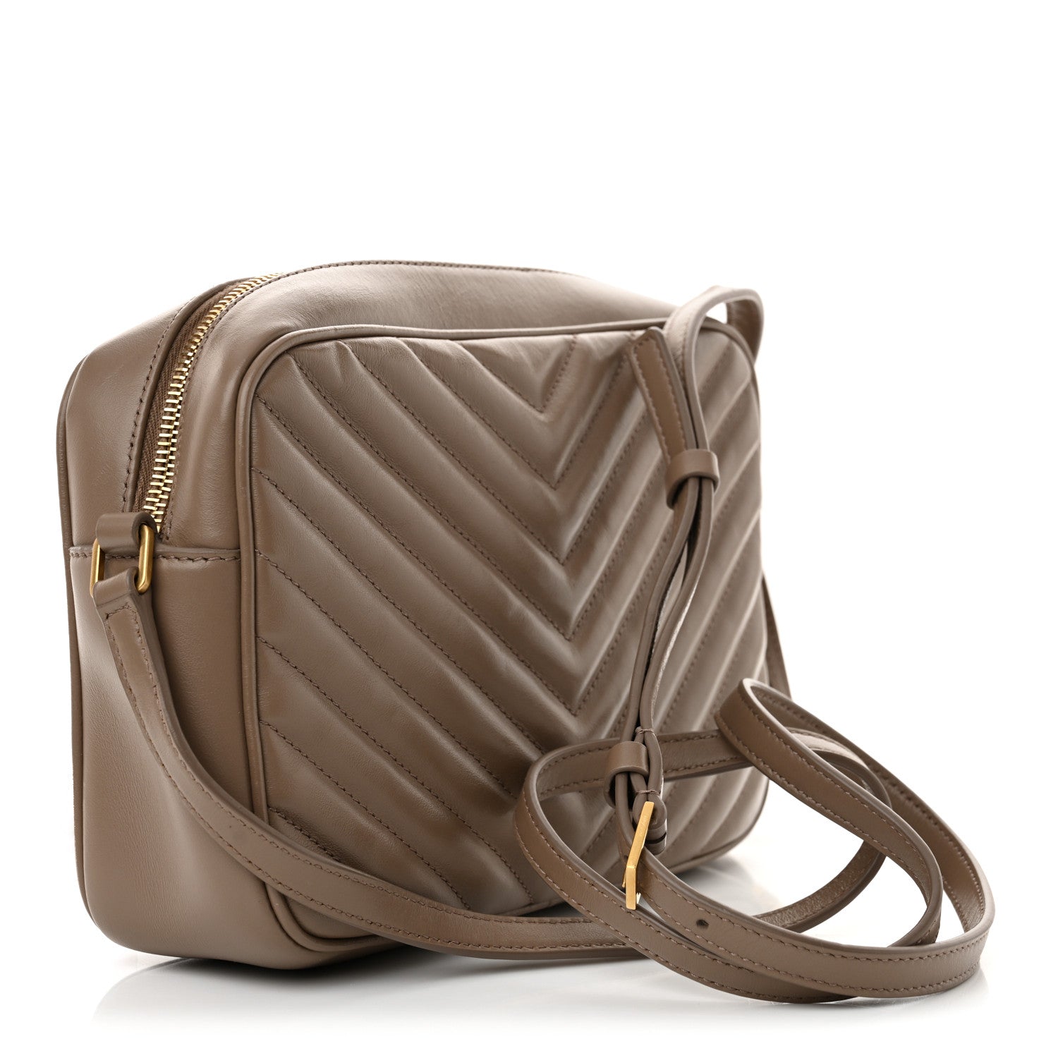 Saint Laurent Calfskin Matelasse Monogram Lou Camera Bag Taupe 3 of 10