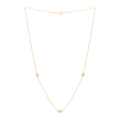 Tiffany 18K Rose Gold Diamond .21ctw Elsa Peretti Diamonds by the Yard Three Station Necklace 3 of 4