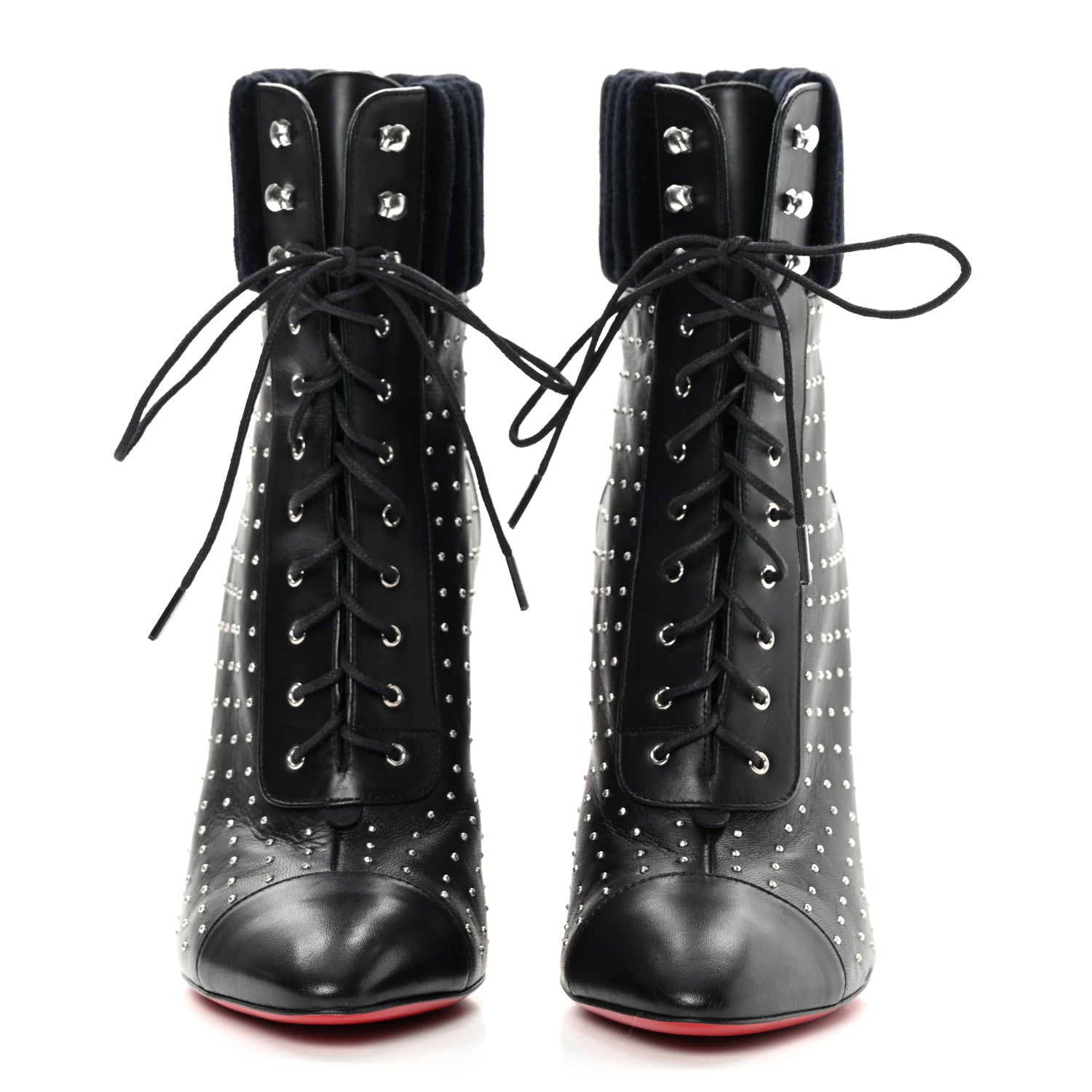 Christian Louboutin Calfskin Studded Dakita 100 Booties 39 Black 2 of 11