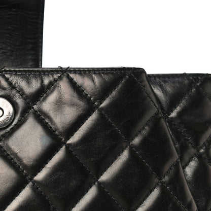 Chanel Aged Calfskin Quilted Zip Clutch Black 14 of 22