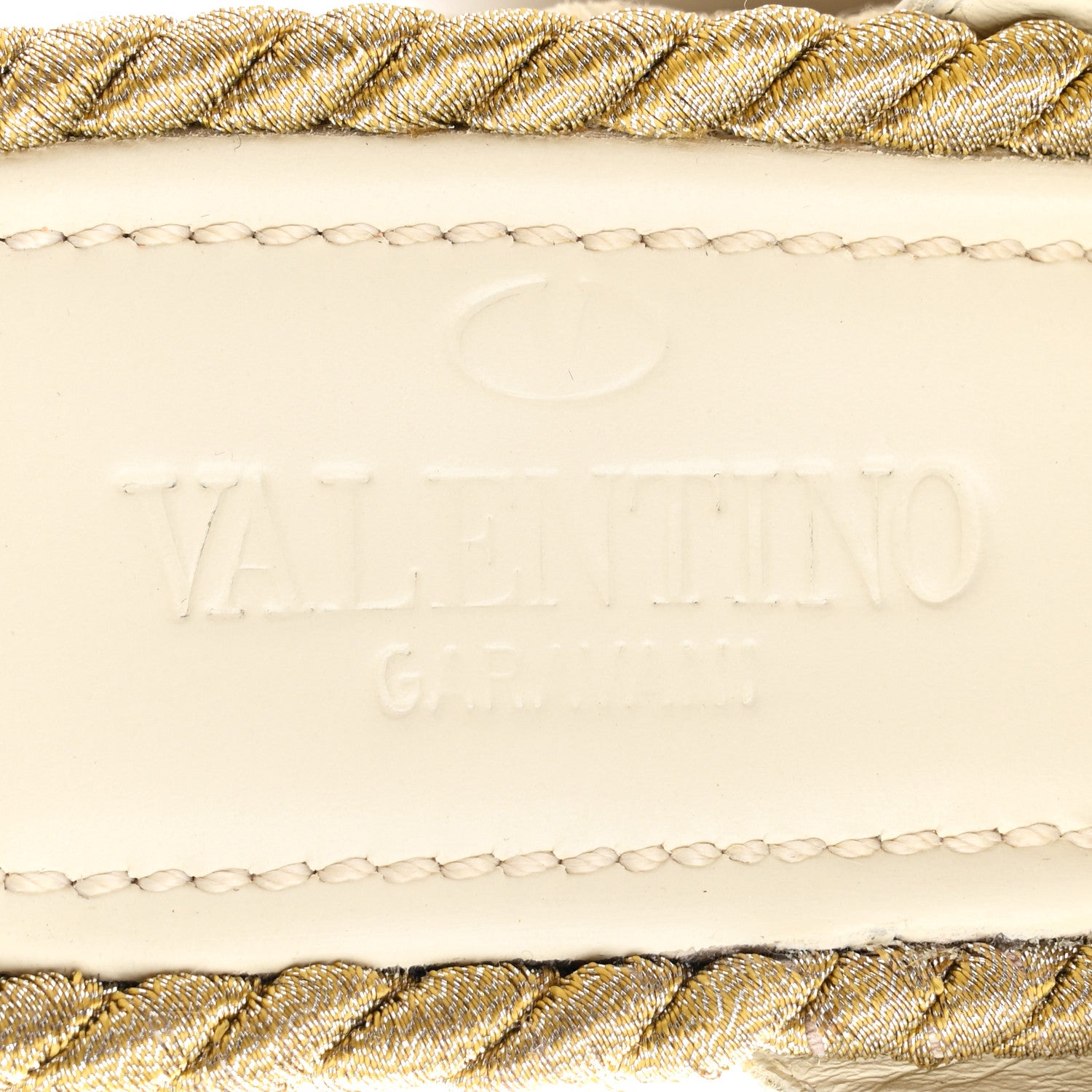 Valentino Garavani Calfskin Silk Rockstud Torchon Espadrille Wedge 25/115mm Slide Sandals 39 Light Ivory 8 of 10