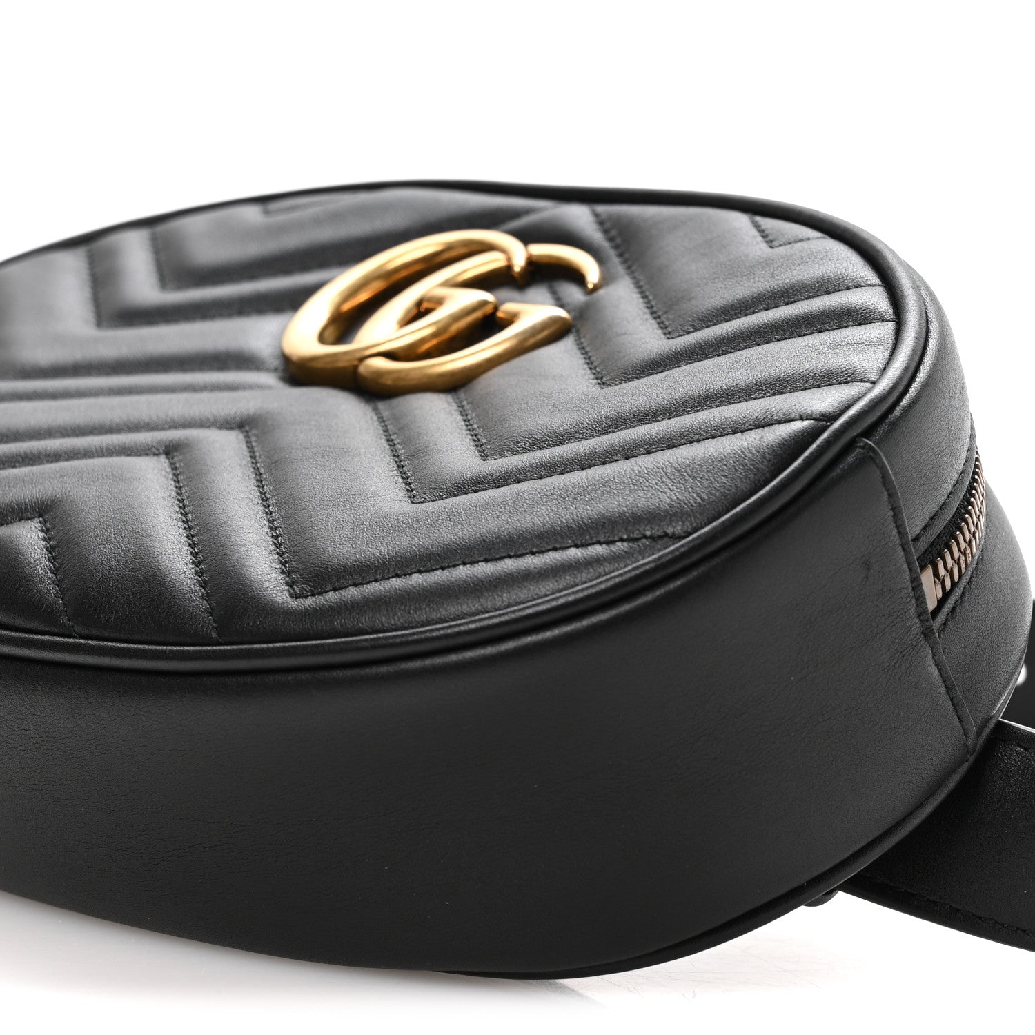 Gucci Calfskin Matelasse GG Marmont Belt Bag 95 38 Black 10 of 10