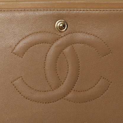 Chanel Lambskin Quilted Medium Double Flap Beige 10 of 14