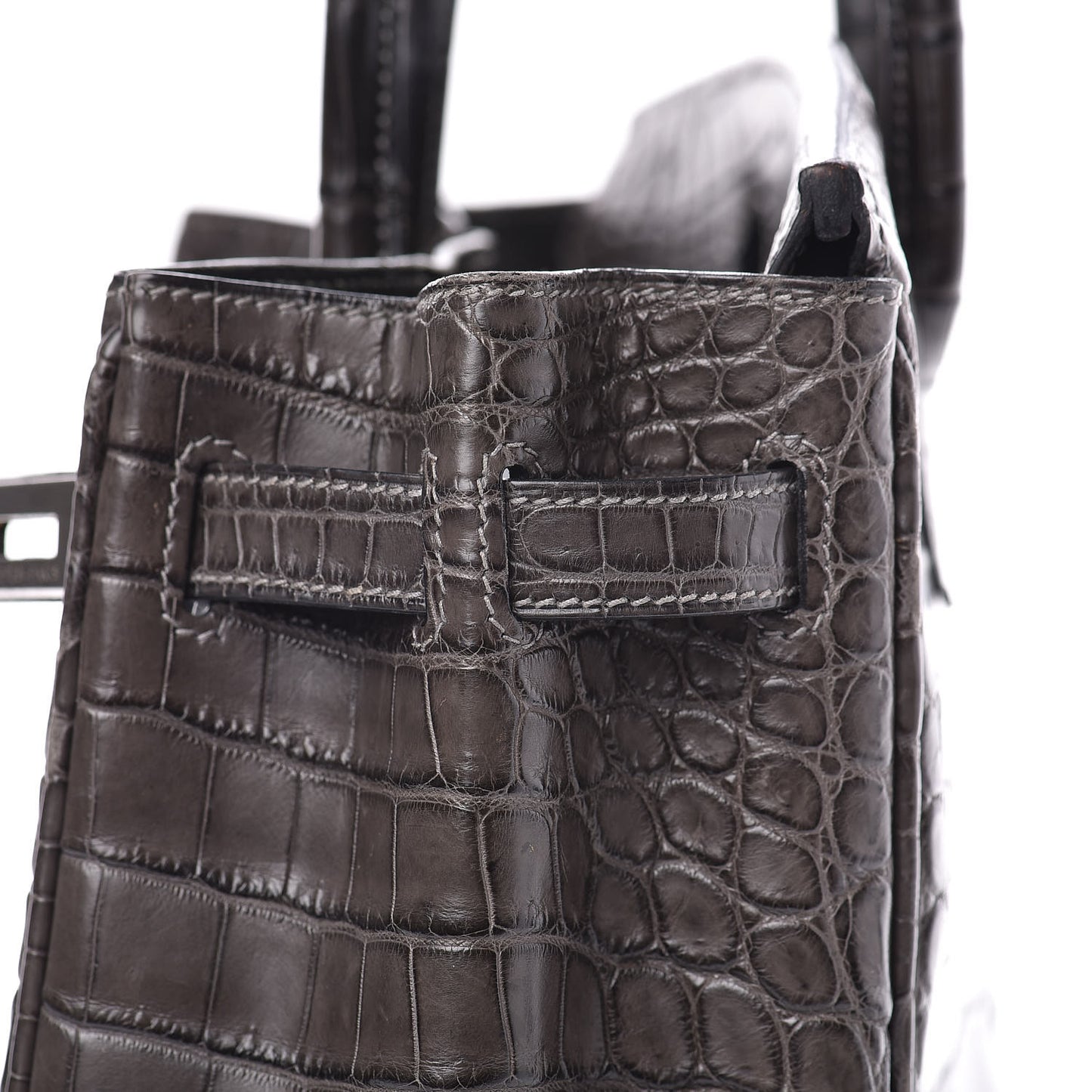 Matte Niloticus Crocodile Birkin 30 Gris Elephant