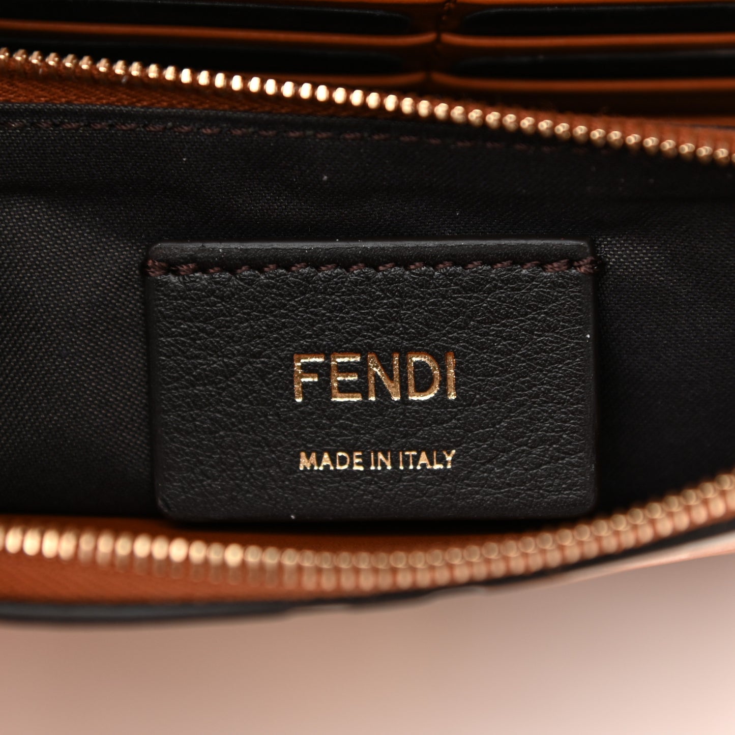 Vitello Soft F is Fendi Bi-Color FF 1974 Embossed Medium Envelope Wallet On Chain Camelia Saddler