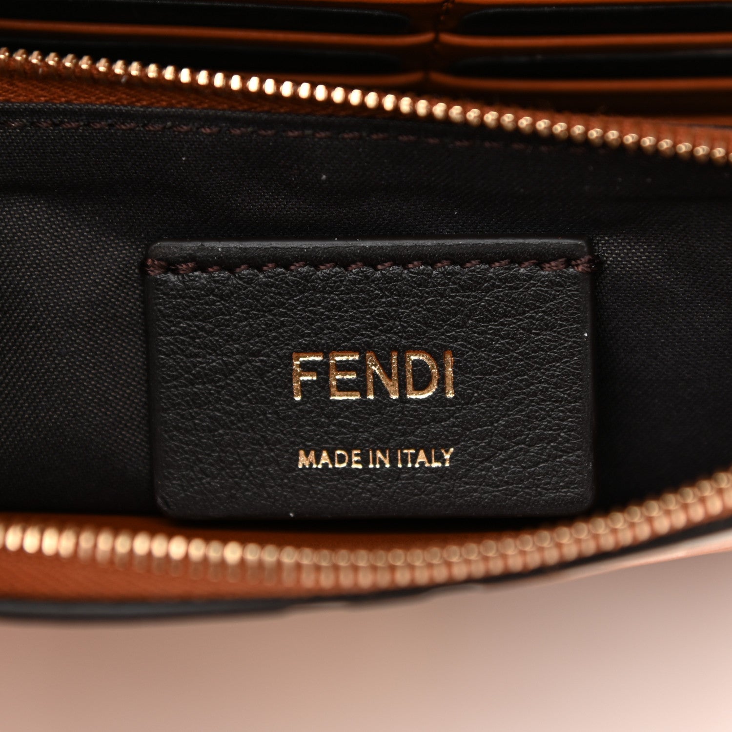 Fendi Vitello Soft F is Fendi Bi-Color FF 1974 Embossed Medium Envelope Wallet On Chain Camelia Saddler 6 of 10