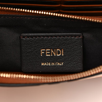 Fendi Vitello Soft F is Fendi Bi-Color FF 1974 Embossed Medium Envelope Wallet On Chain Camelia Saddler 6 of 10
