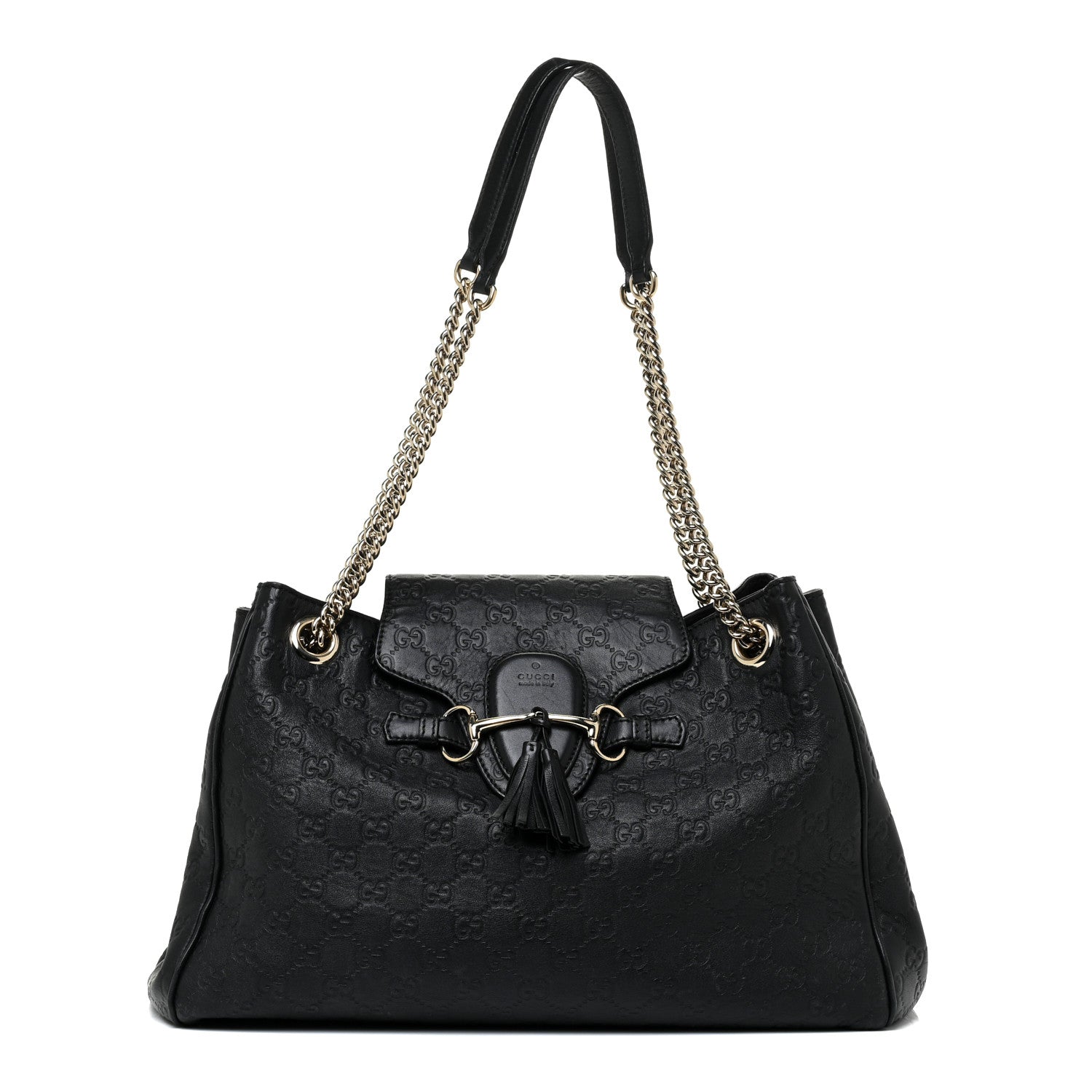 Gucci Guccissima Medium Emily Shoulder Bag Black 1 of 20