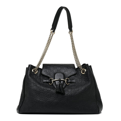 Gucci Guccissima Medium Emily Shoulder Bag Black 1 of 20
