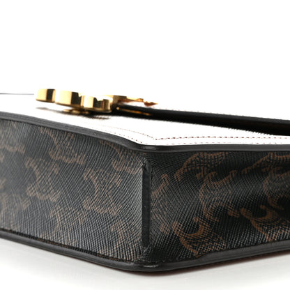 Celine Triomphe Canvas Calfskin Margo Wallet on Chain Tan 10 of 10