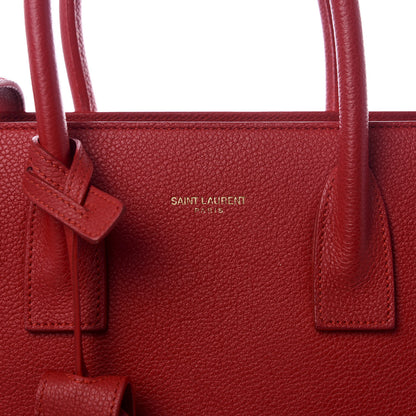 Saint Laurent Grained Calfskin Baby Sac De Jour Lipstick Red 8 of 8