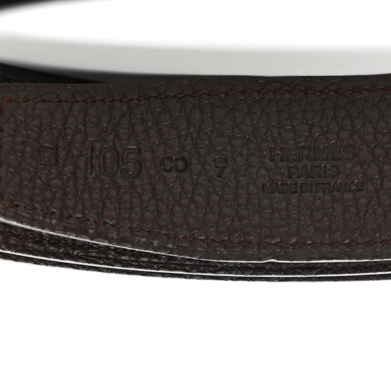 Hermes Box Togo 32mm H Belt 105 Black Chocolate 3 of 8