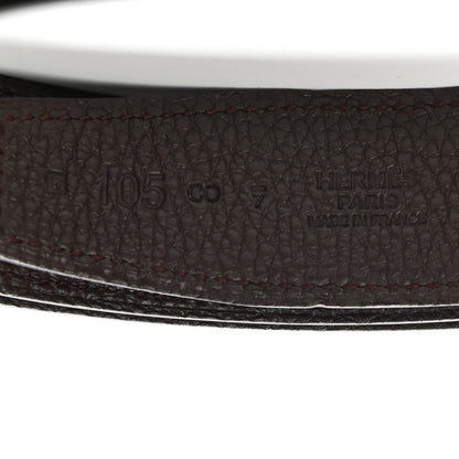 Hermes Box Togo 32mm H Belt 105 Black Chocolate 3 of 8