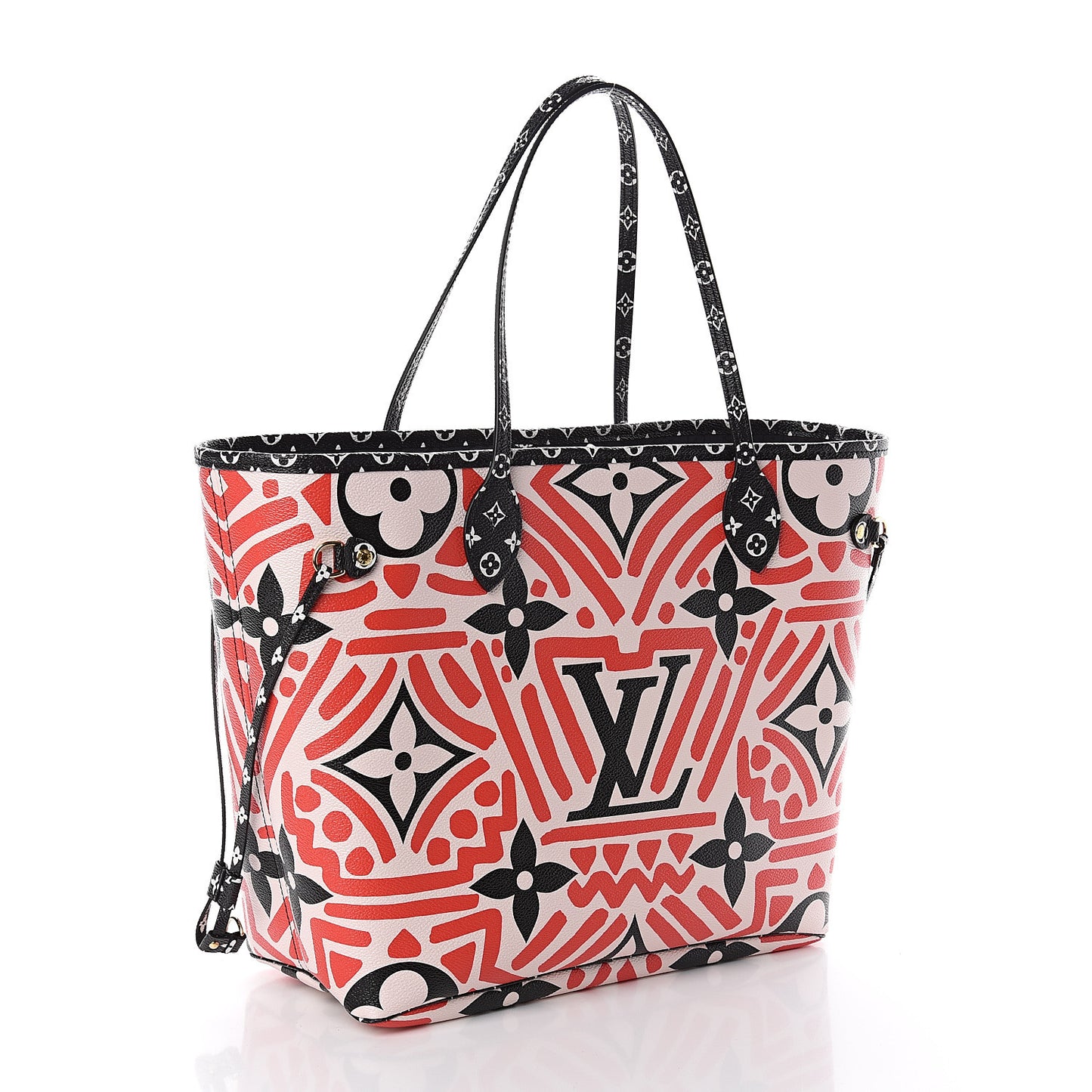 Monogram Giant Crafty Neverfull MM Creme Rouge Black