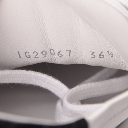 Chanel Calfskin Suede CC Sneakers 36.5 White Black 6 of 8