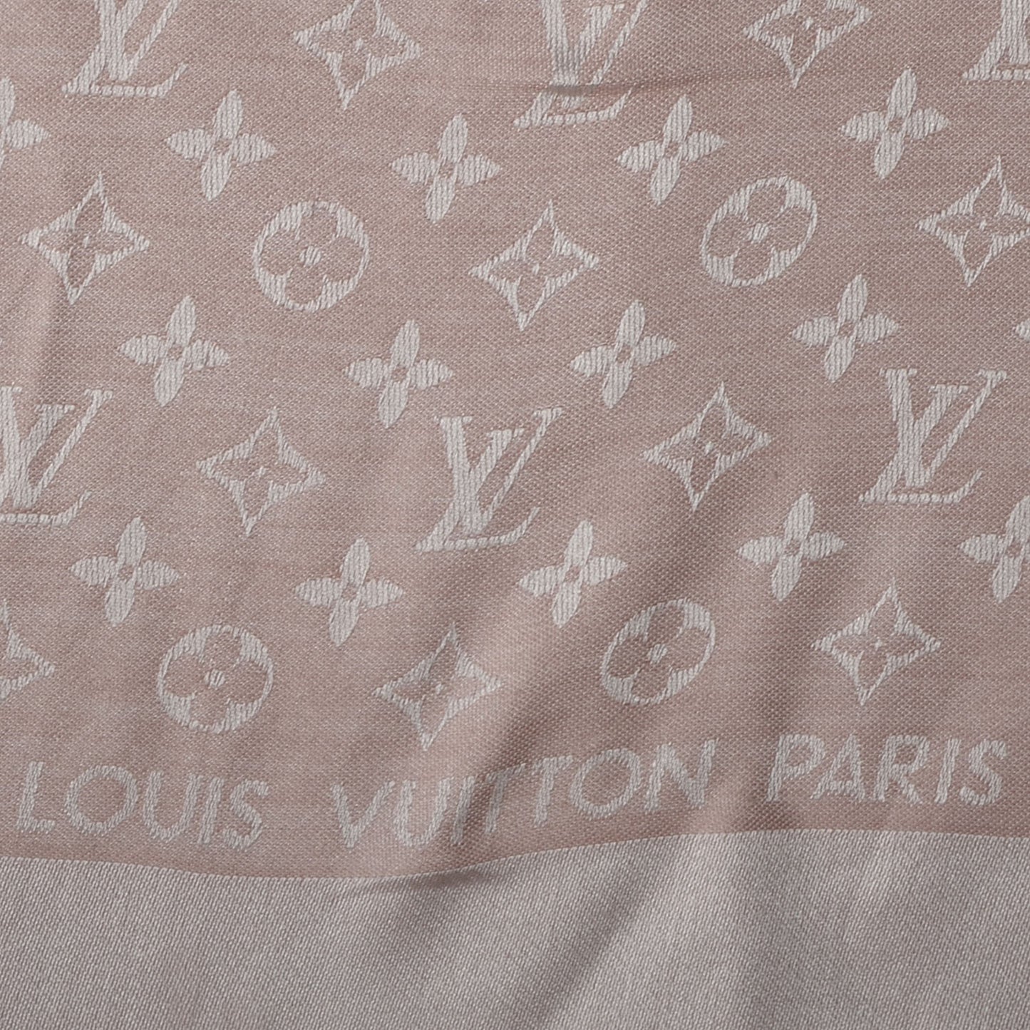 Silk Wool Monogram Denim Shawl Rose